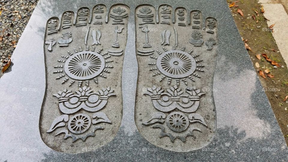 Giant Feet print sculpture