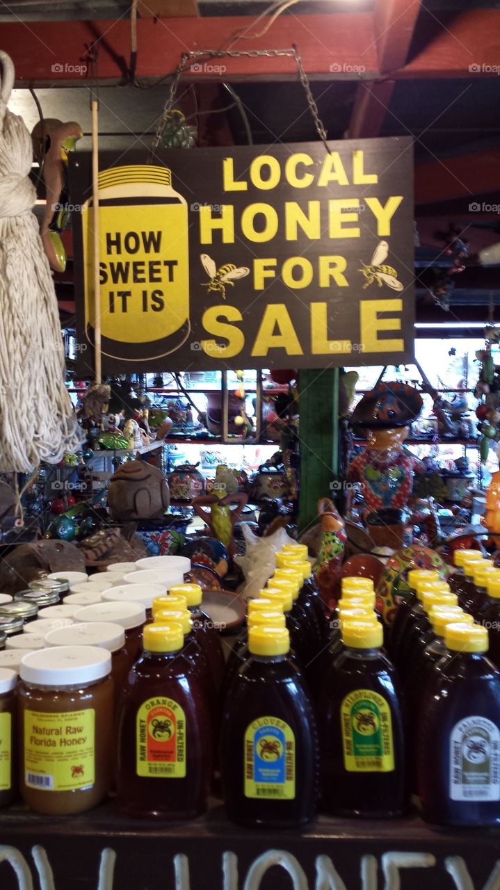 Honey for Sale. roadside stand in Florida