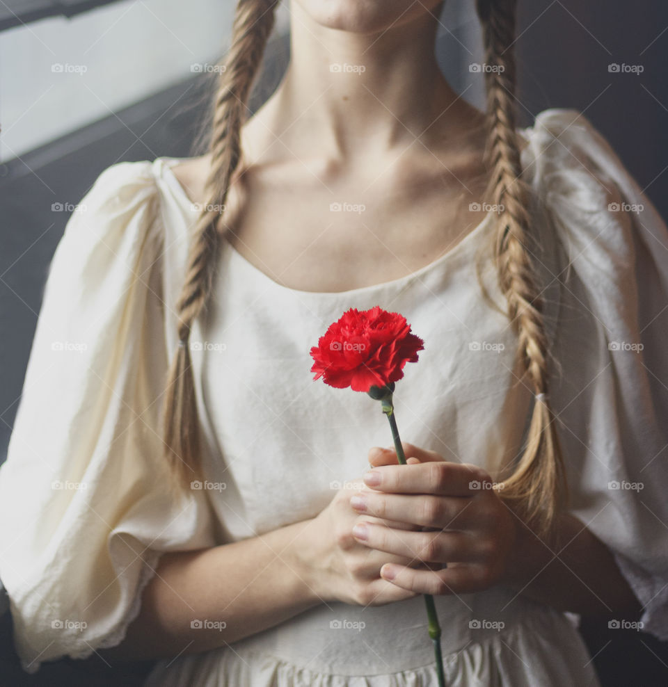 girl and flower