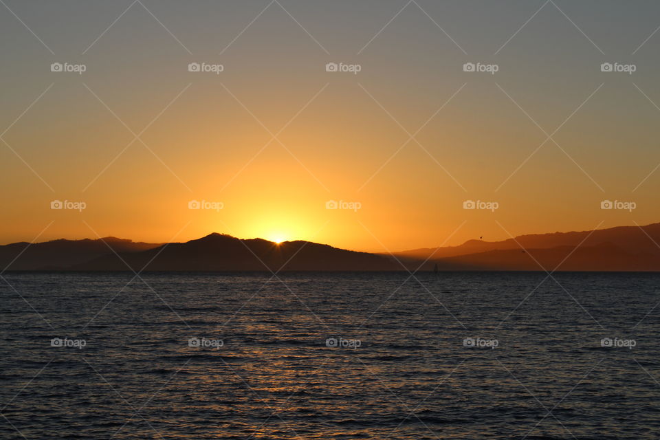 Sunset, Dawn, Sun, Water, Evening
