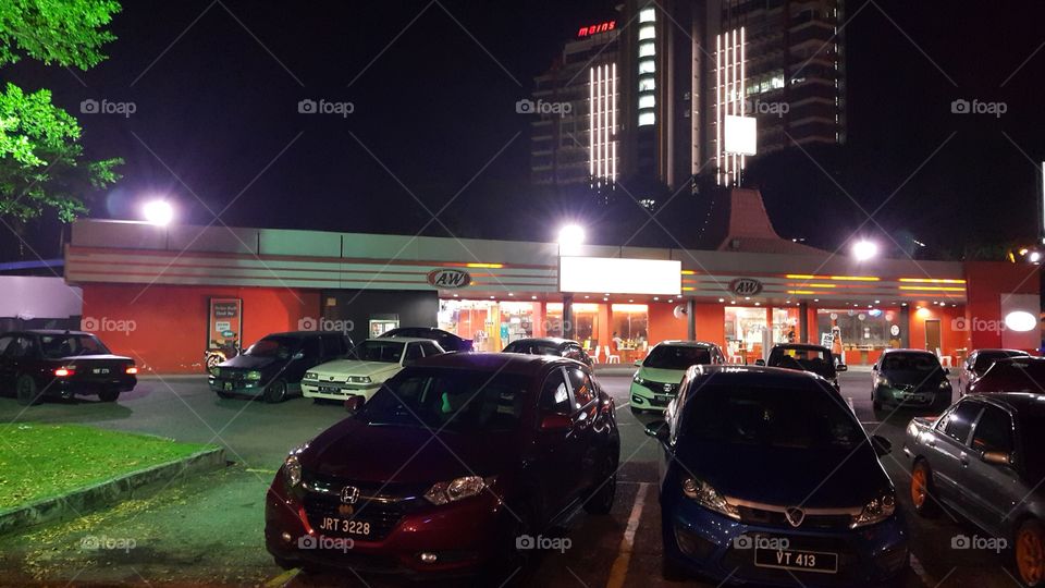 A&W outlet at Seremban Malaysia at night