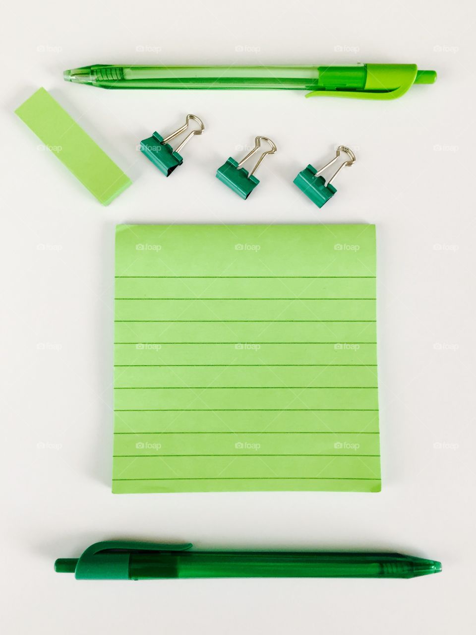 Green Color Story - office supplies