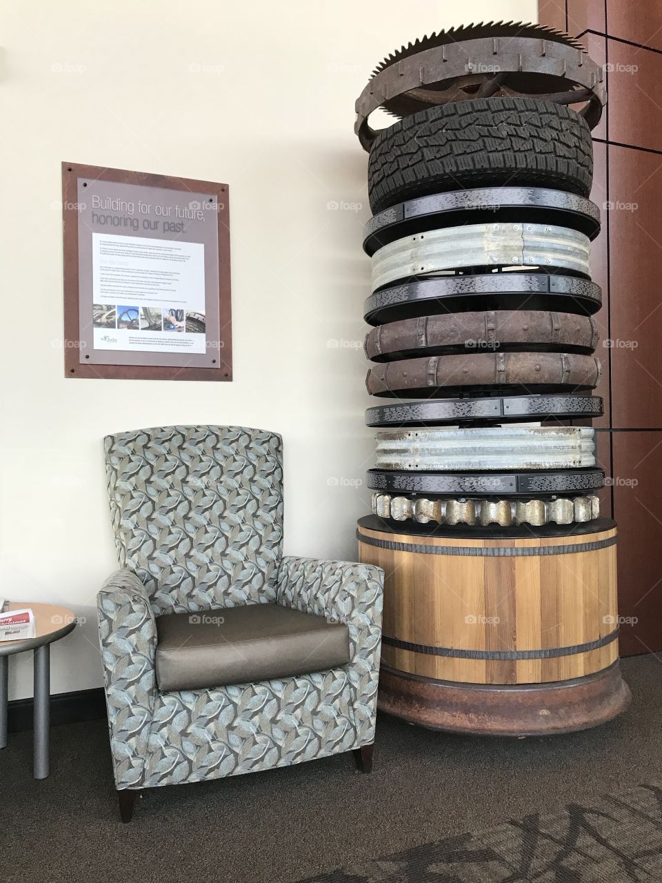 A sculpture at St. Charles Hospital in Prineville in Central Oregon that represents the culture and history of the town. 