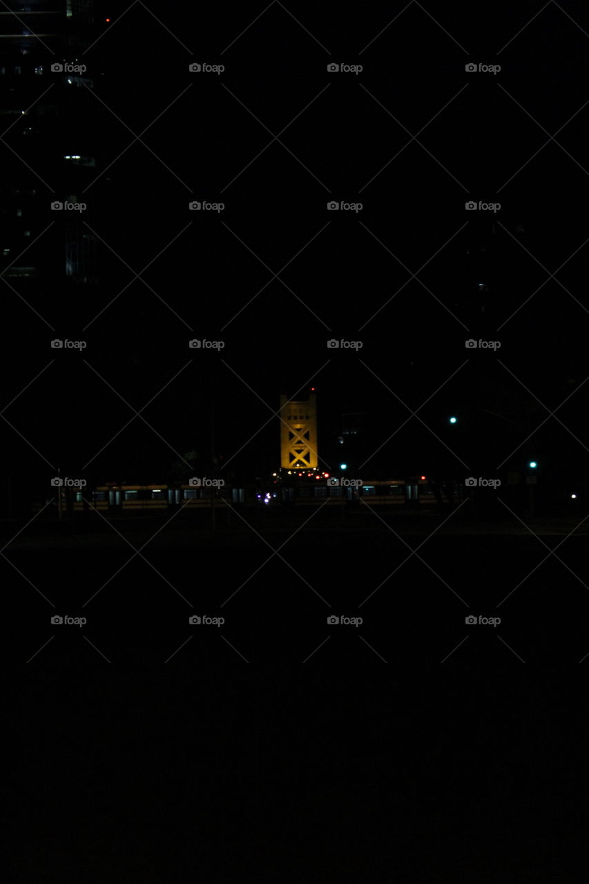 Moon, City, Light, Street, Dark