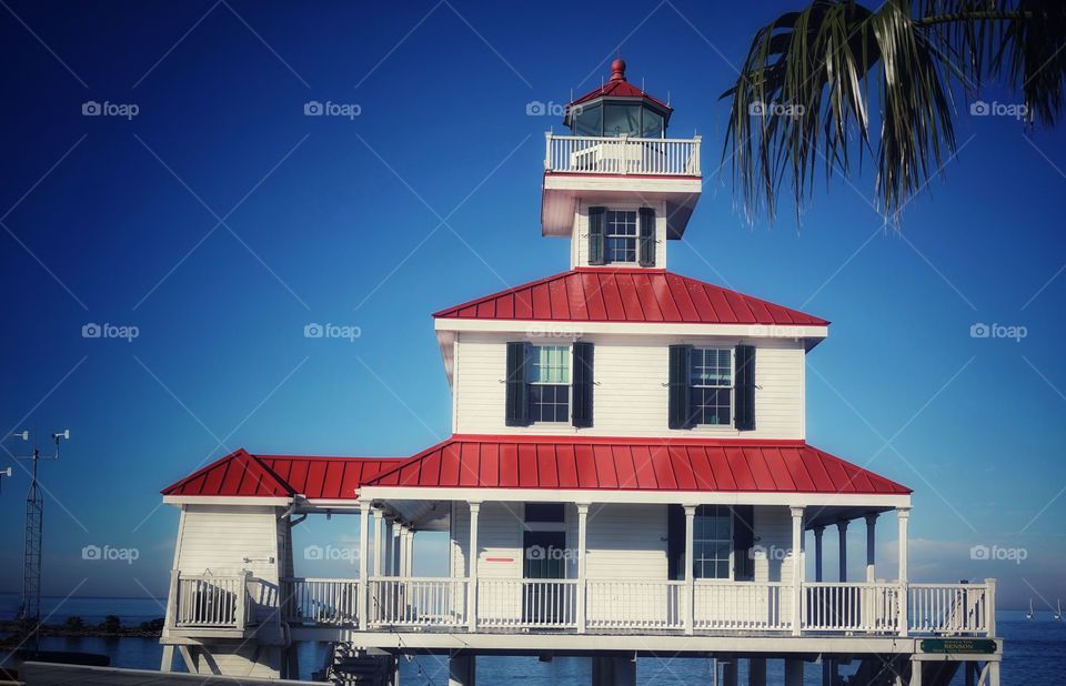 New Canal Lighthouse at Lake Pontchartrain, New Orleans, USA.
