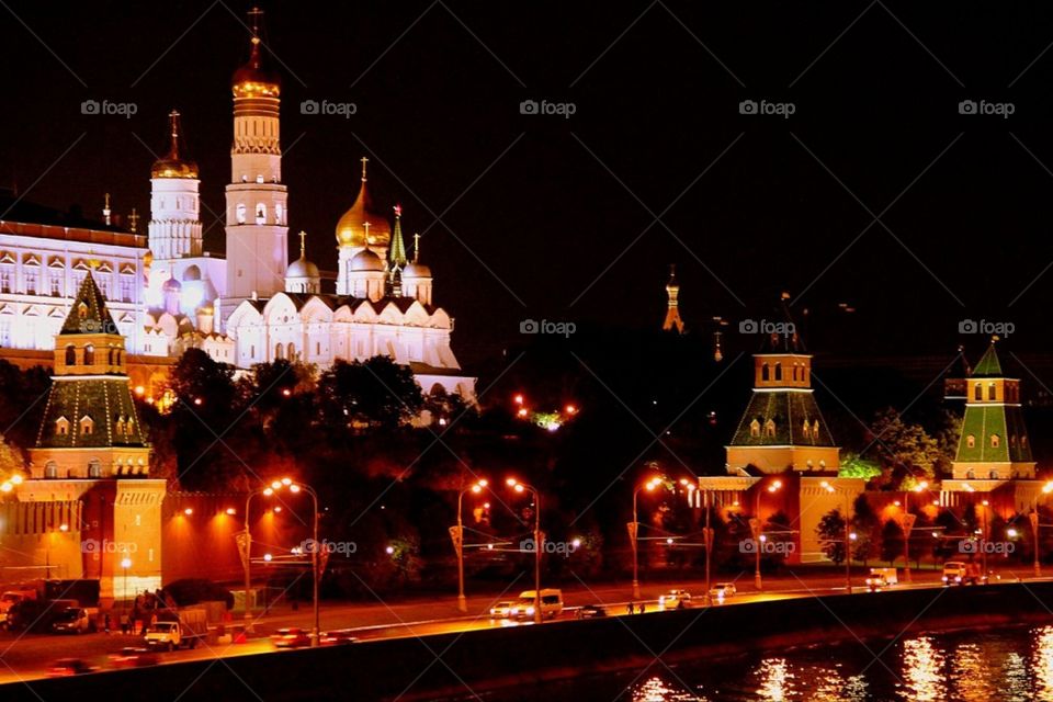 вид на Кремль ночью