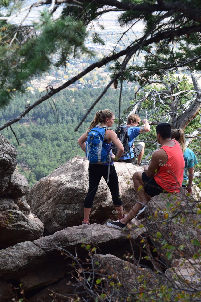 hiking in the mountains 