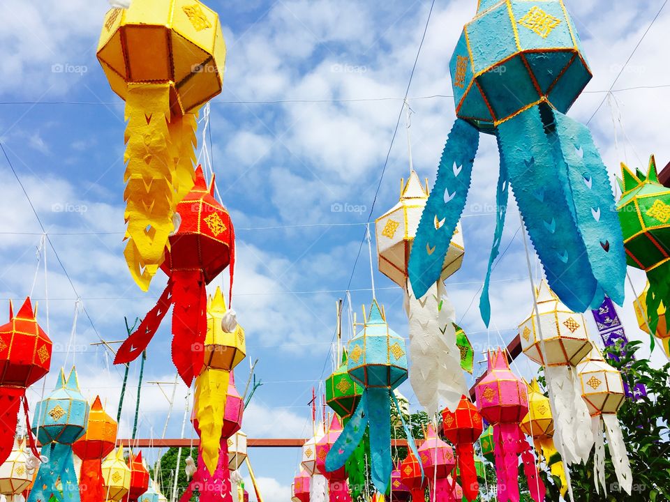 Decorated light in temple