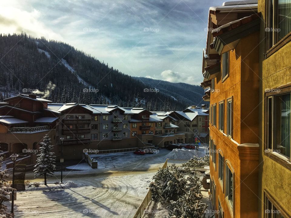 Evening at sunpeaks resort 