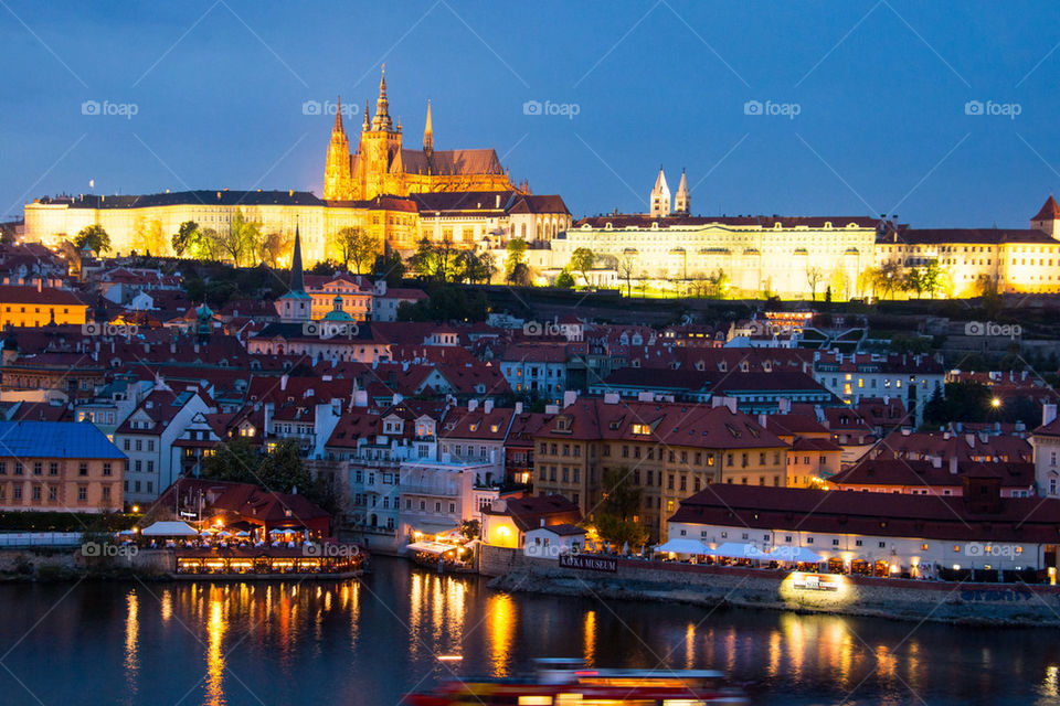 Prague Castle at night