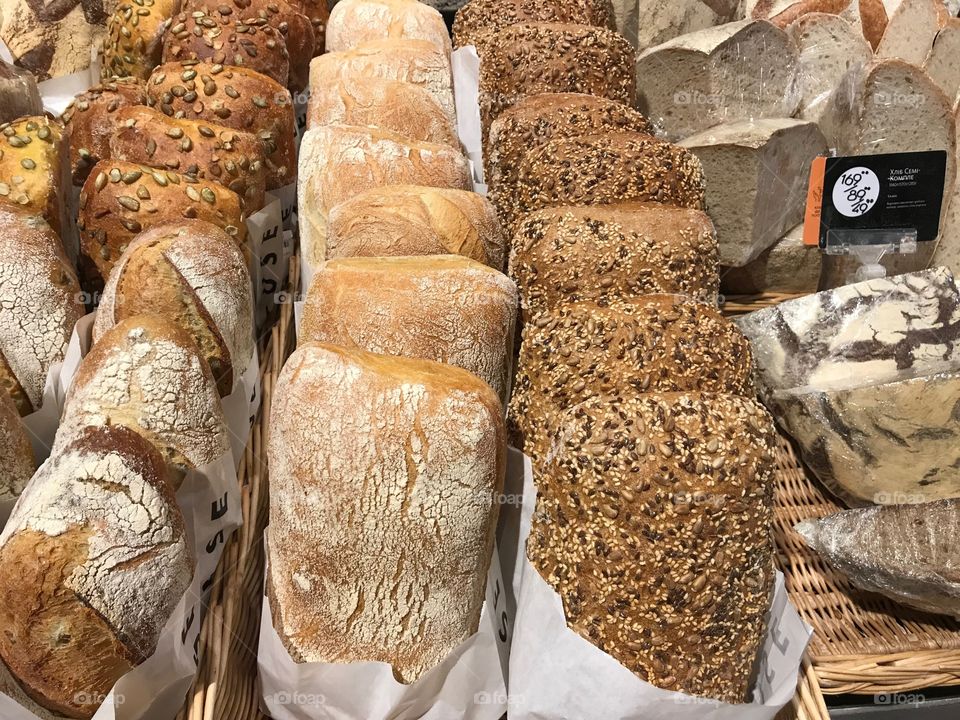 Selection of bread loafs