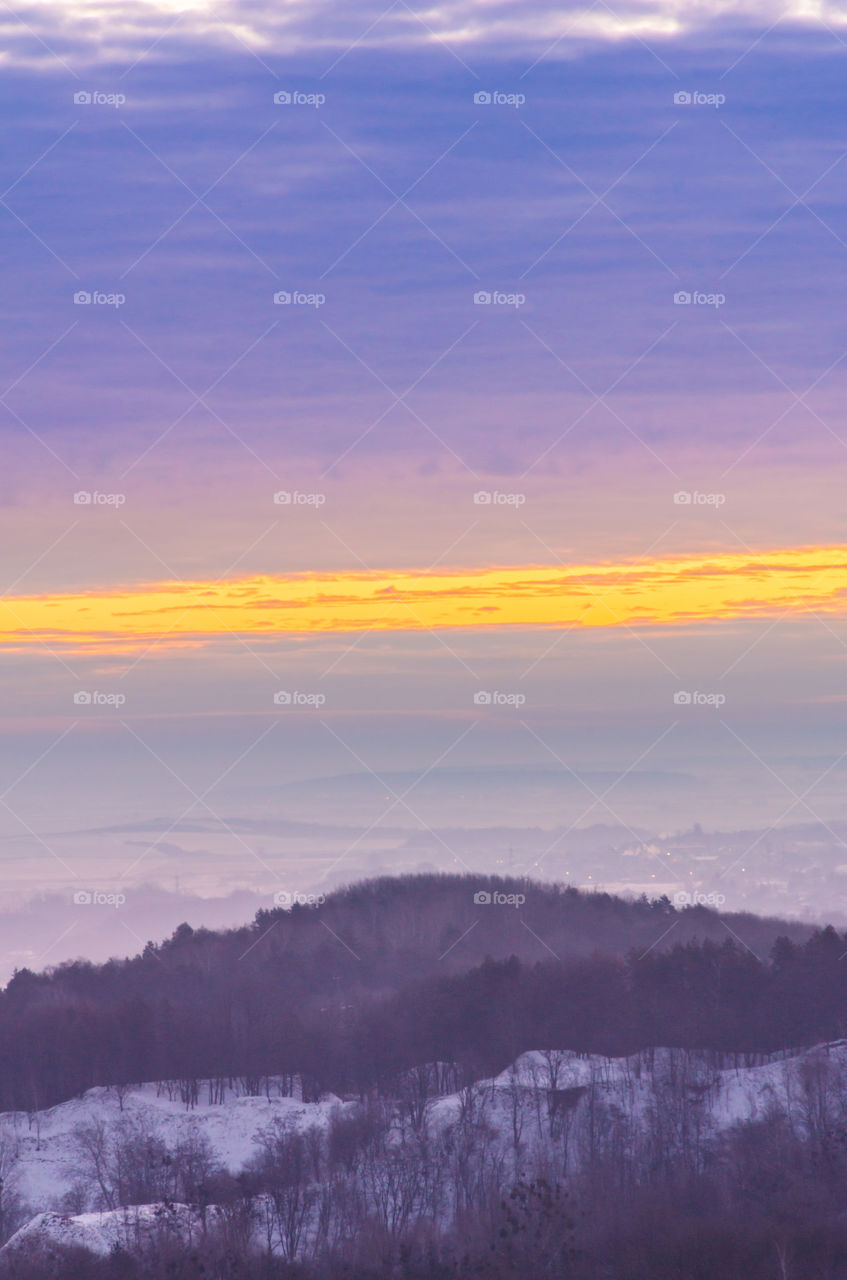 Nature landscape during sunset