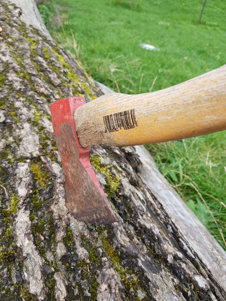 Axe in a log
