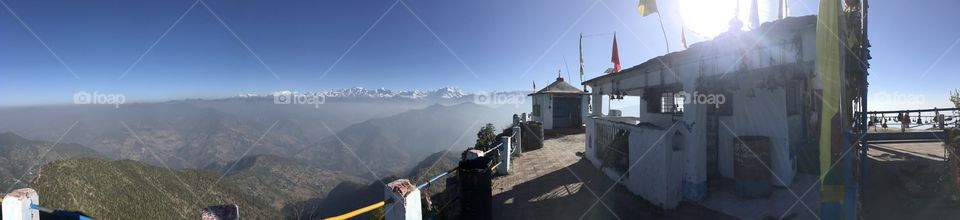 Temple on the top of Himalayan peak 