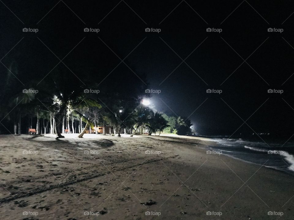 Midnight Beachside in Mumbai, India.