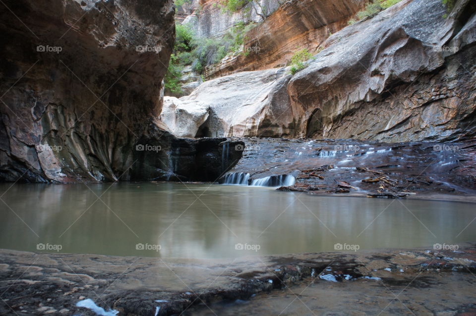 The Subway Falls. Water running in the Subway