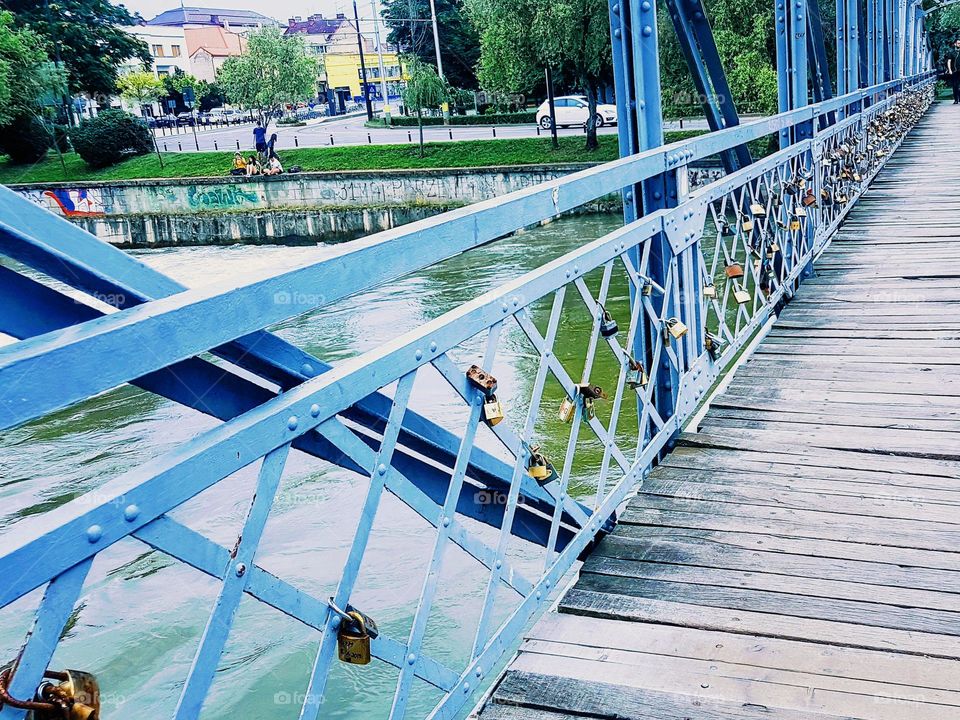 bridge with padlocks