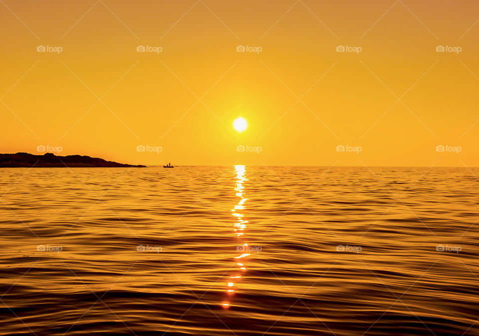 Sun reflecting on the sea at sunset