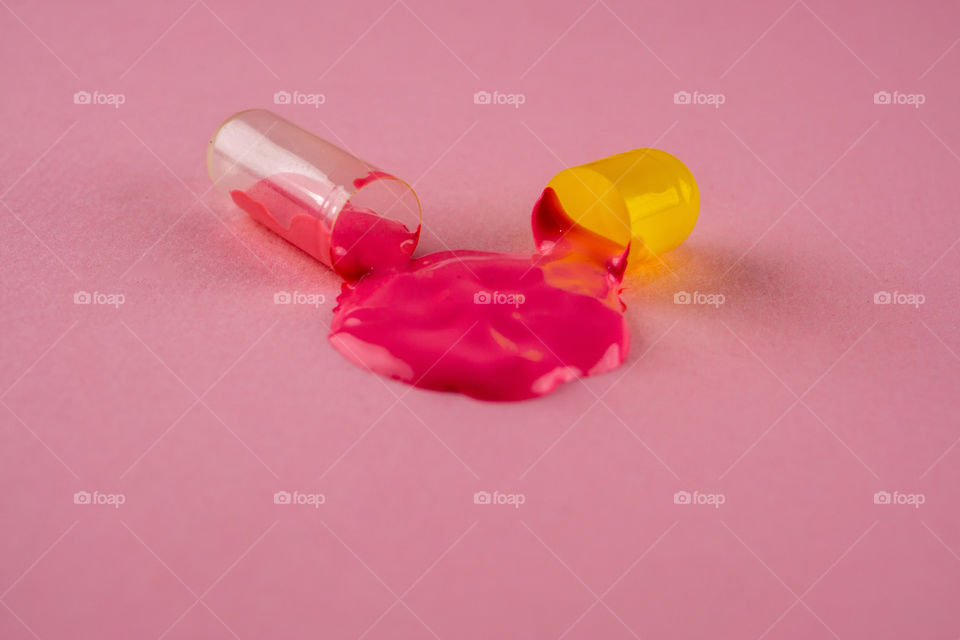 Pill open with liquid