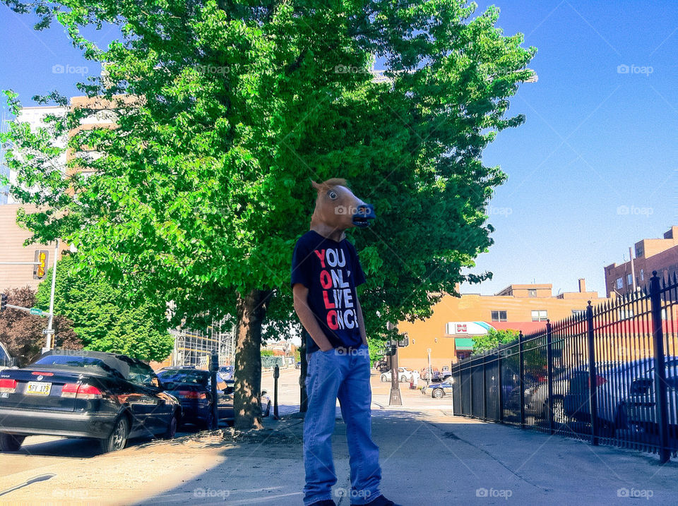 HORSEMASK IN DOWNTOWN OMAHA