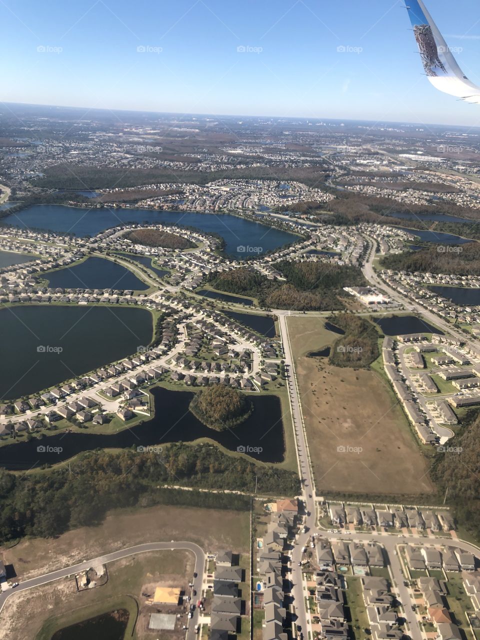 View flying into Orlando Florida 