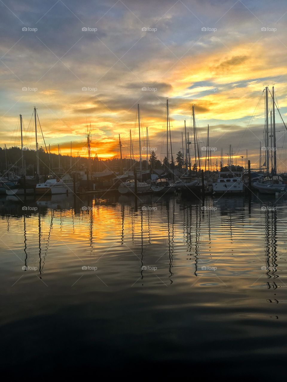 Sunrise over the Port of Poulsbo Marina