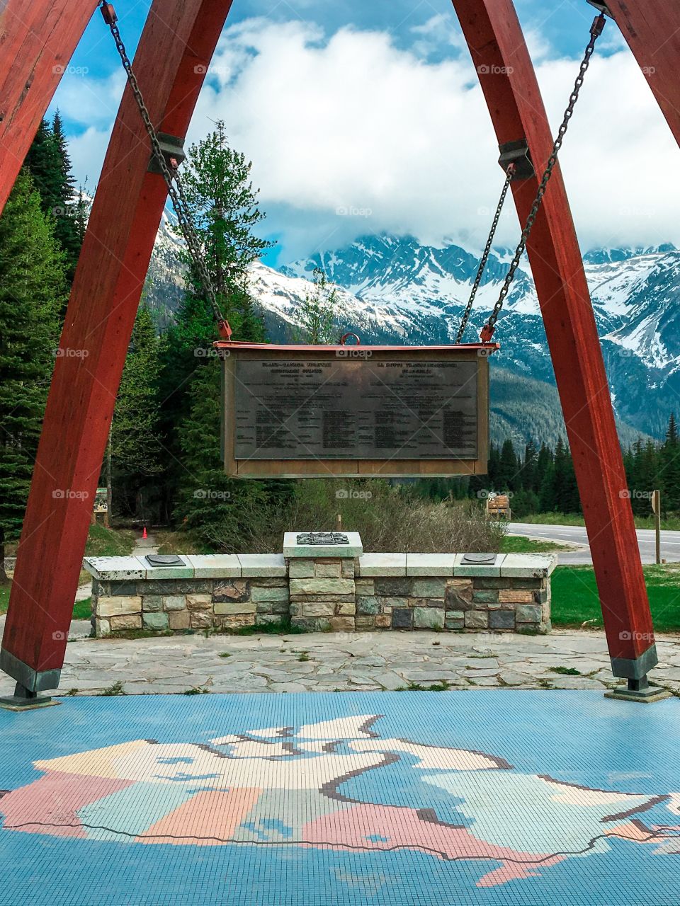 Canada's Rocky Mountains on the border of British Columbia and Alberta, at one of the highest points on the famous transcanada highway which runs east to west across he country. Beautiful snow capped mountains, remote untouched wilderness 