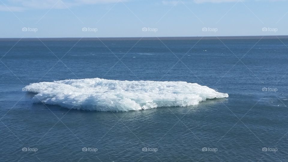 Whats left of winter ice on Lake Erie