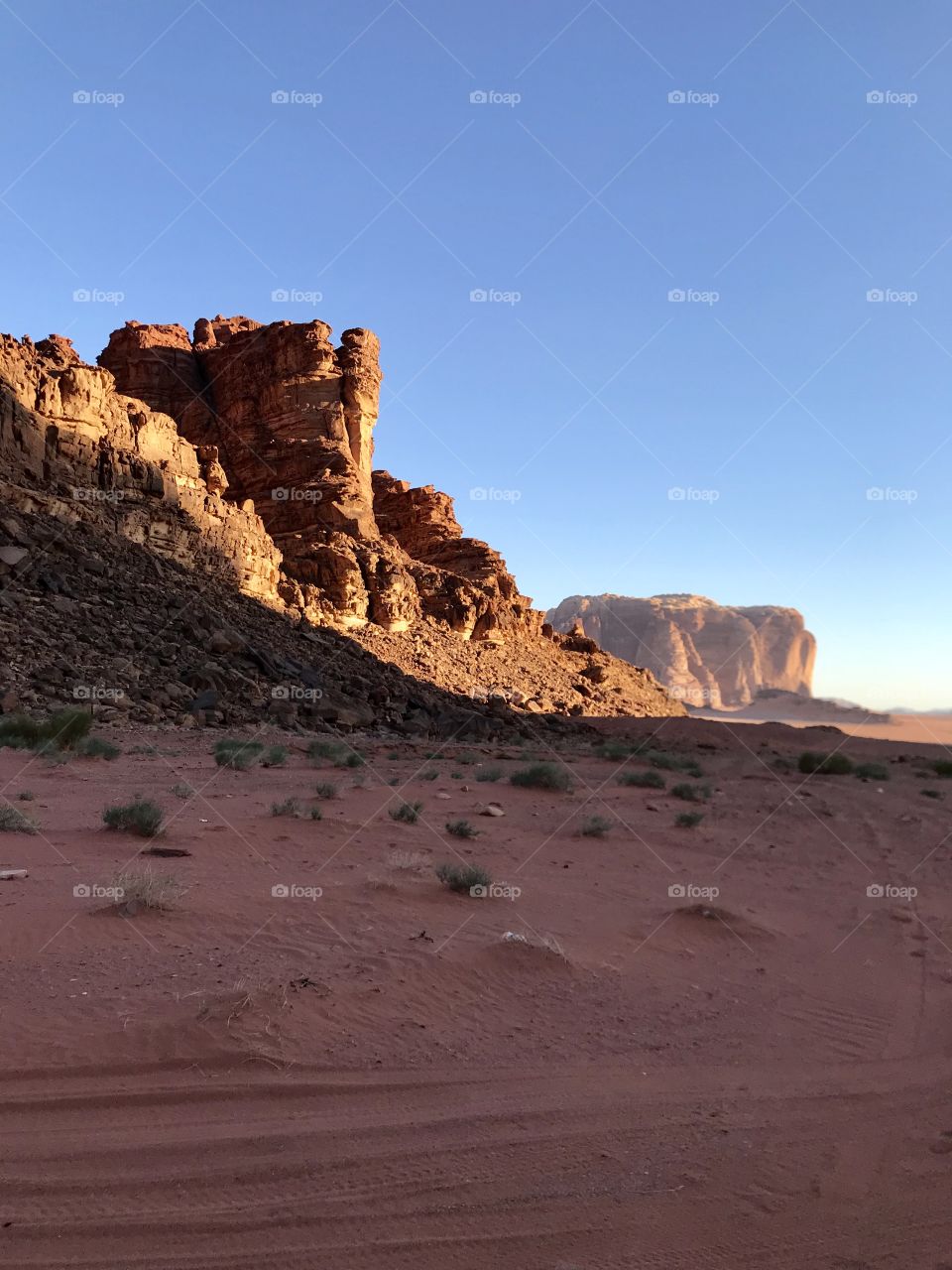Wadi rum desert. Red desert. Martian landscape. Jordan