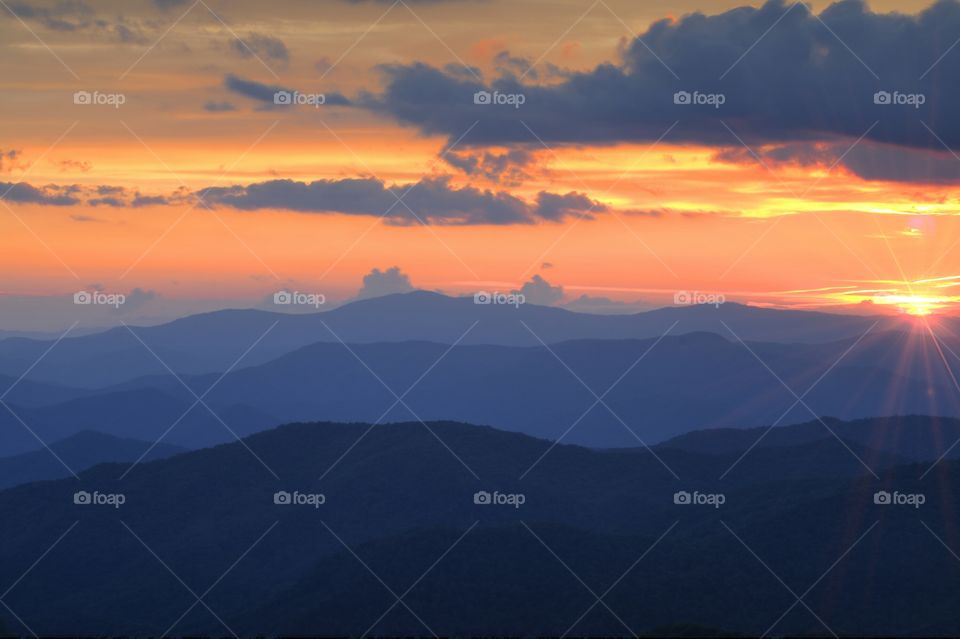 Blue ridge mountain at sunrise