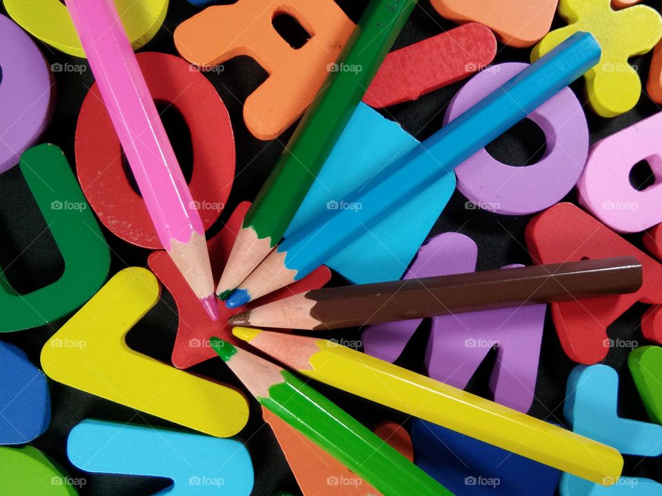colorful background of stationary