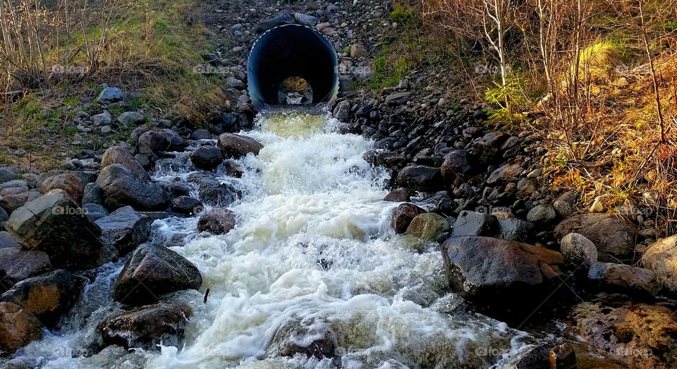 Flowing water