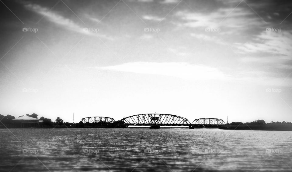 Bridge, Water, River, Monochrome, Landscape