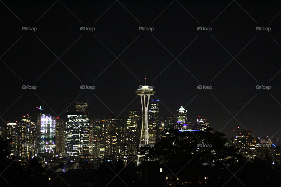 Seattle Night Skyline from Kerry Park 
