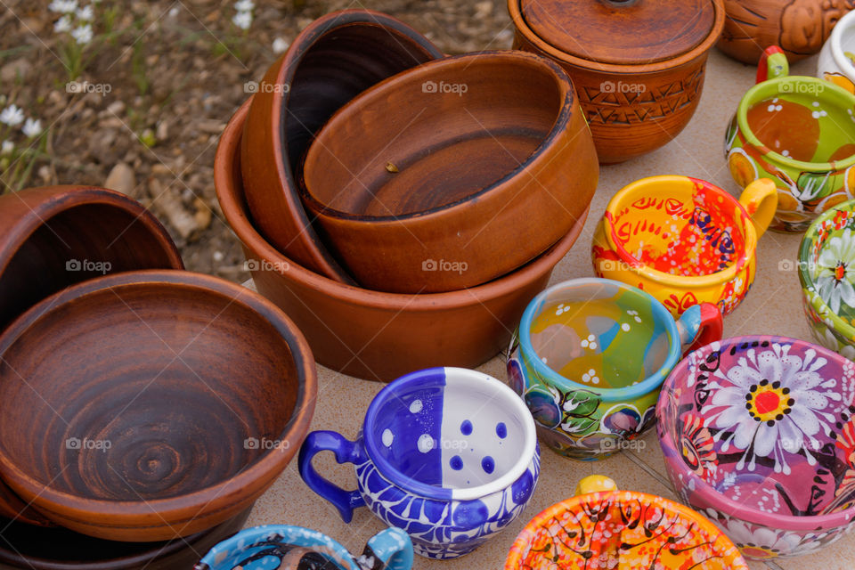 Pottery craftsmen's products