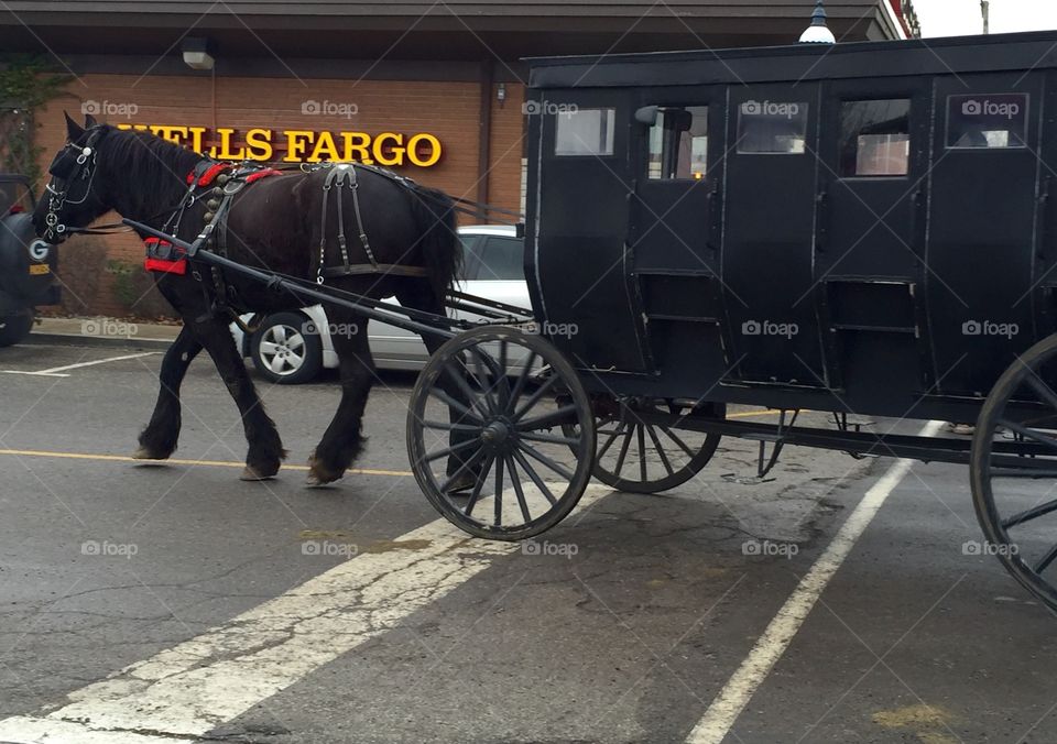 Wells Fargo and Amish buggy