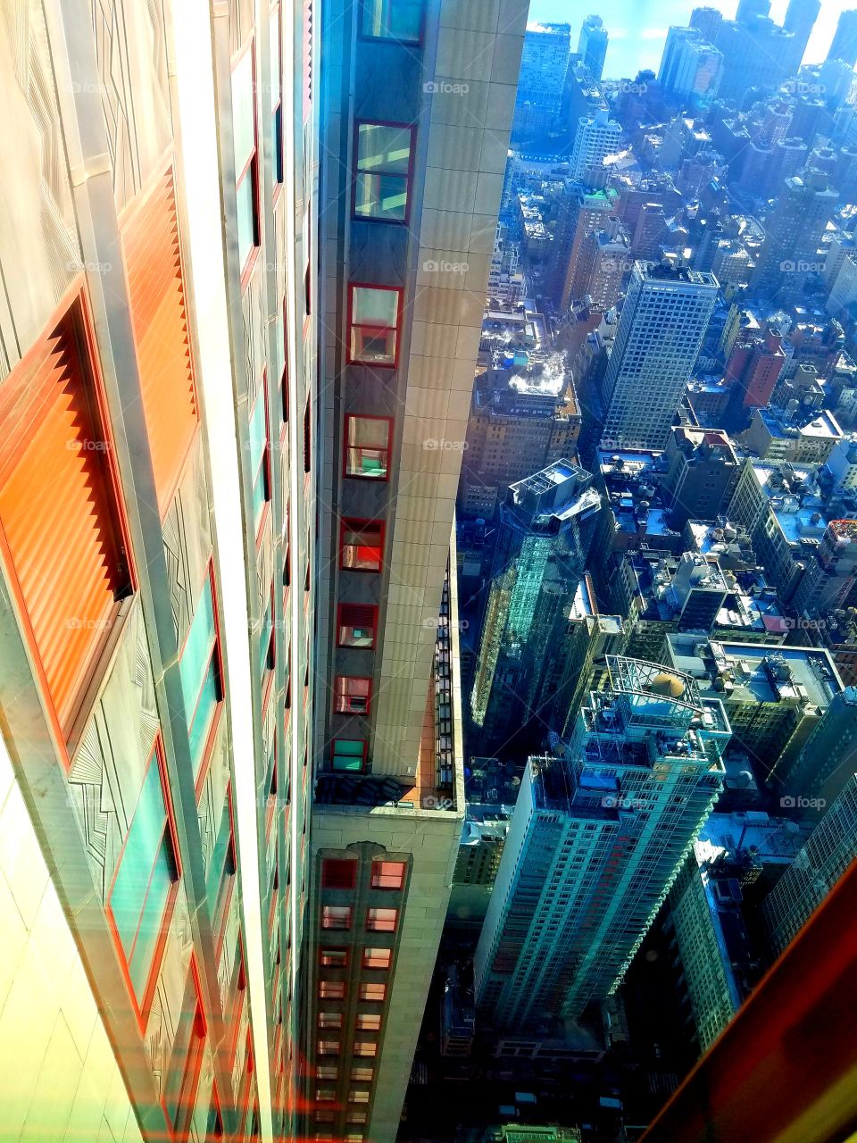 Skyscraper scene saturated