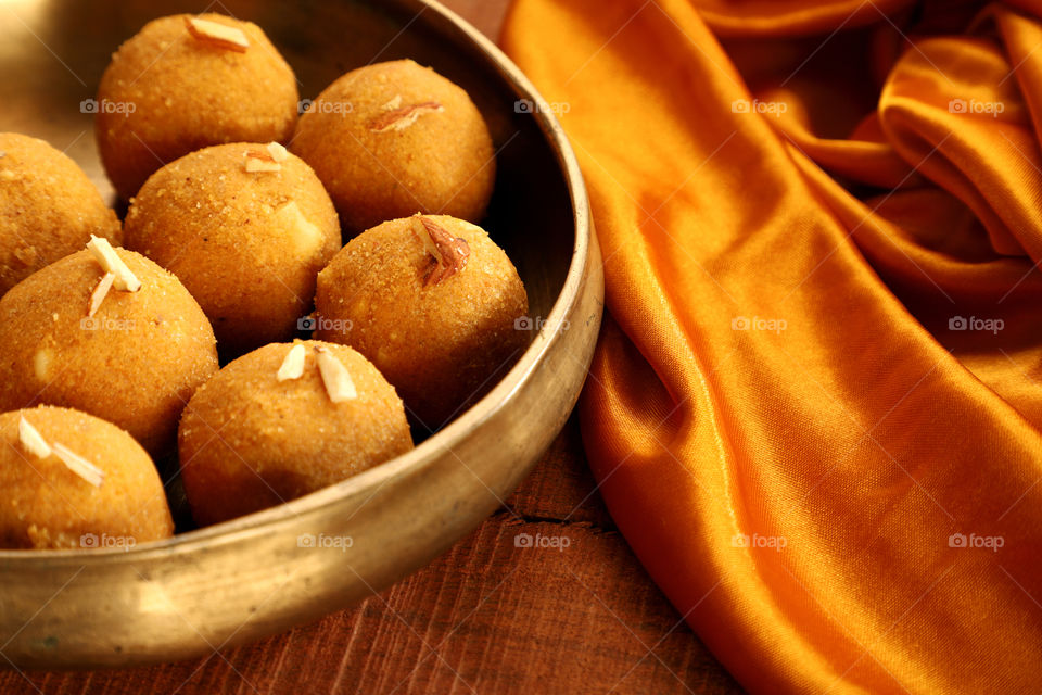 Indian sweet besan ke Laddu, sweet made of gram flour