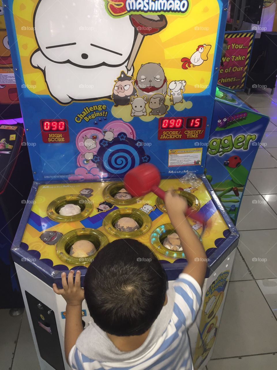 A little boy playing