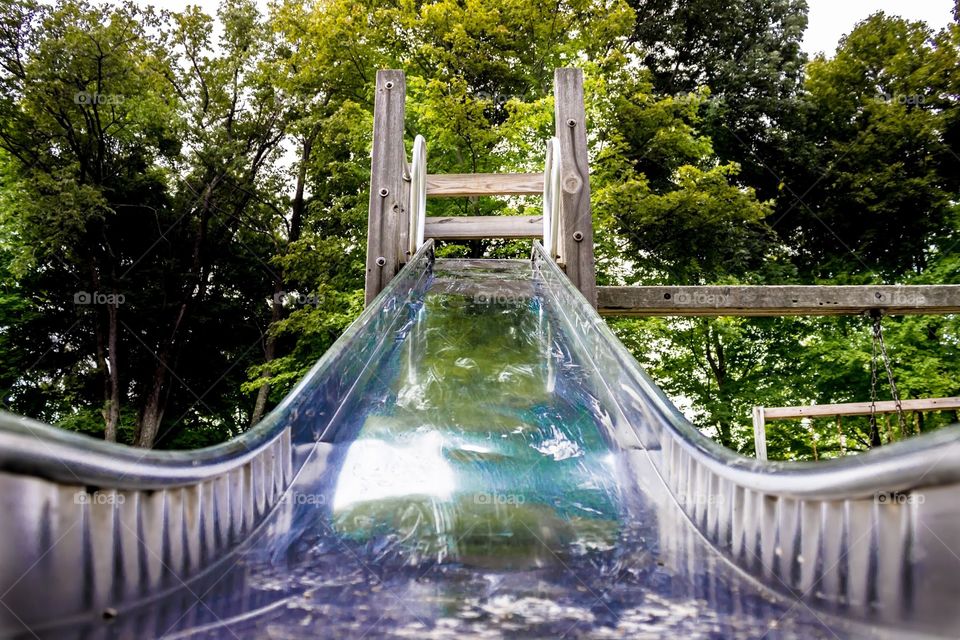 metal playground slide