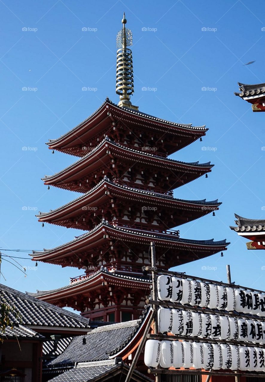 The Sensoji Temple in the Asakusa area of Tokyo, Japan. The weather couldn't have been more perfect.