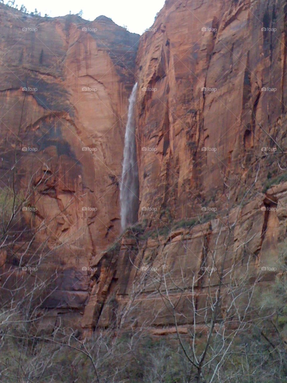 Waterfall in Zion National Park.