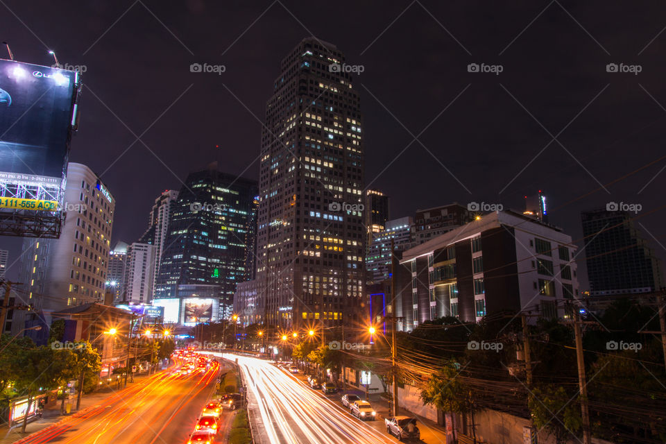 Bangkok traffic at night