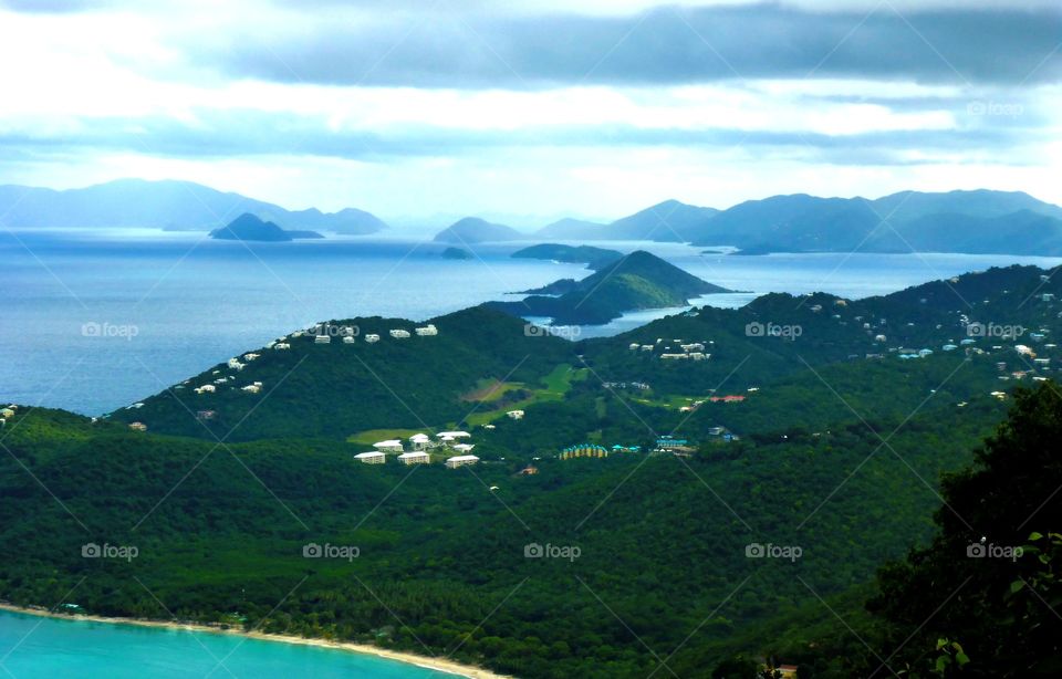 Cloudy sky against island