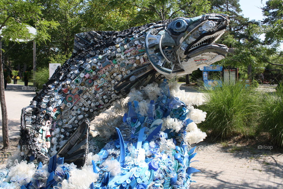 Sculpture made of waste