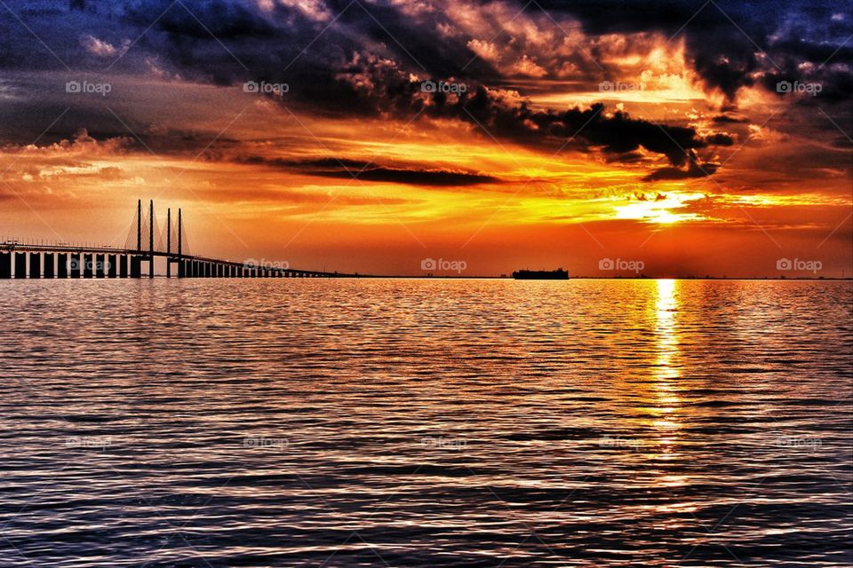 Sunlight reflecting in sea