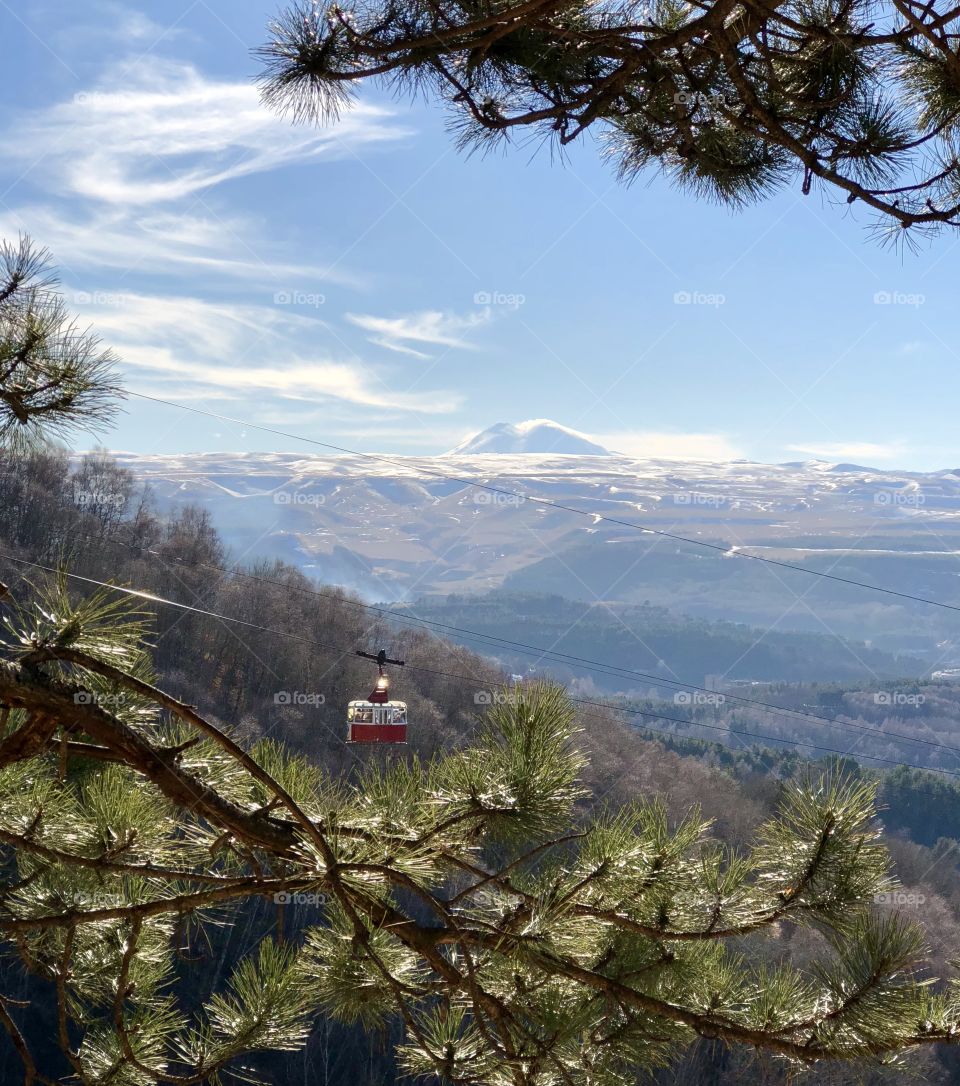 Вид на гору Эльбрус из Кисловодска