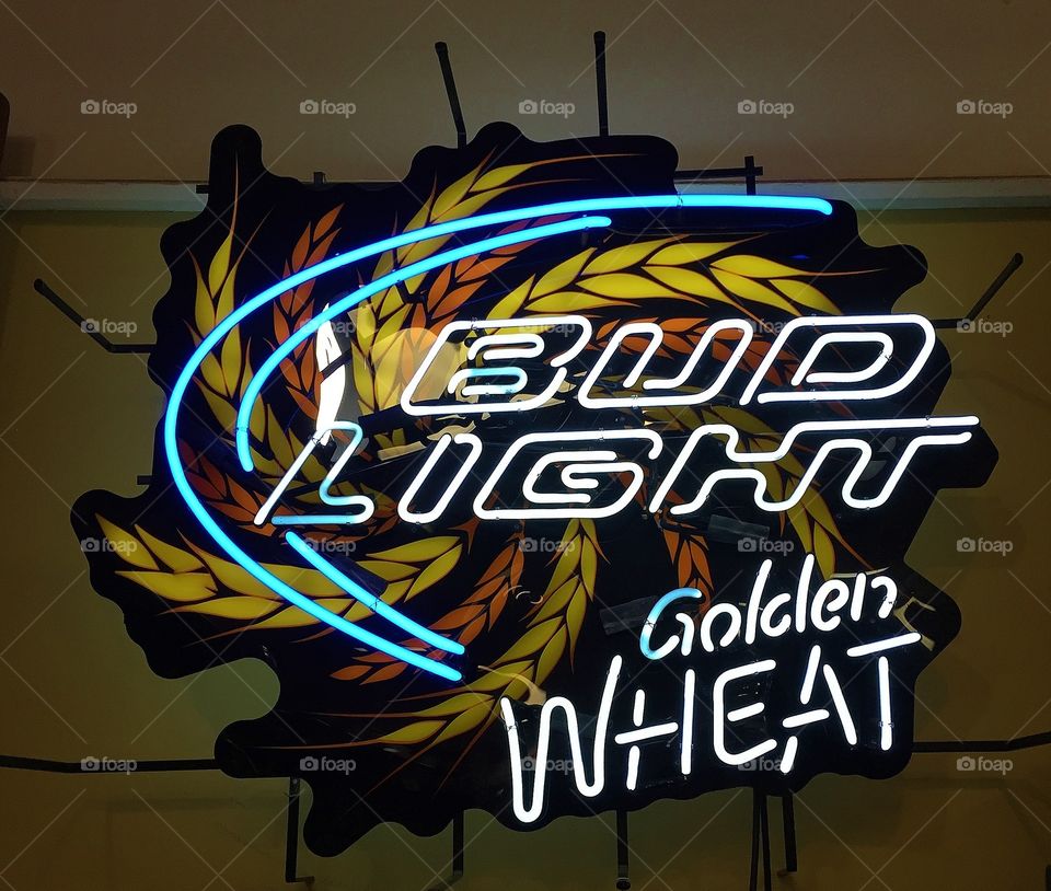 Bud Light Sign Golden Wheat