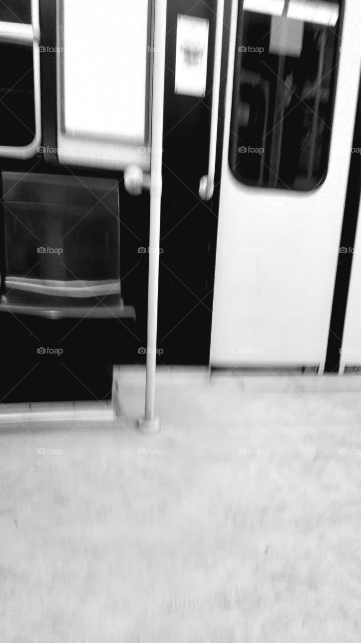 black and white subway