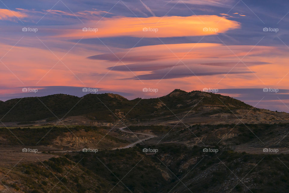 Unreal clouds at sunset